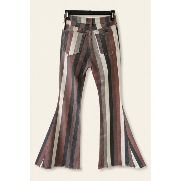 Wisteria Lane 26 Bell Bottom Jeans Vintage Style Striped Boho Y2K Hippie 70's - Picture 4 of 14